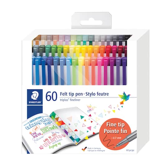 Staedtler&#xAE; Triplus&#xAE; 60 Color Felt Tip Fineliner Pen Set